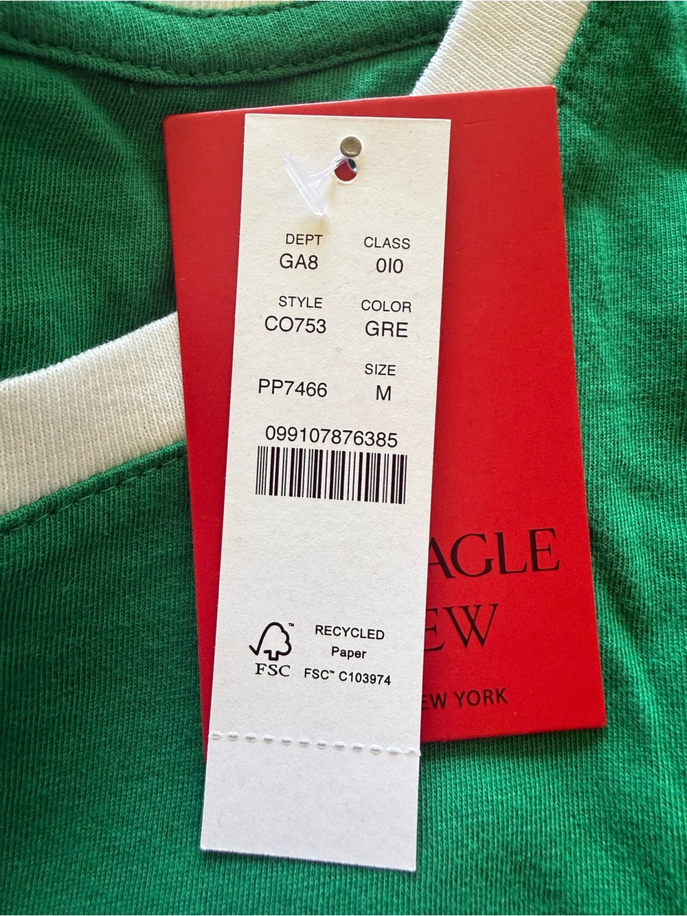 J. Crew Green White Colorblock ALEX EAGLE Collaboration Medium NWT Tee - Picture 8 of 8